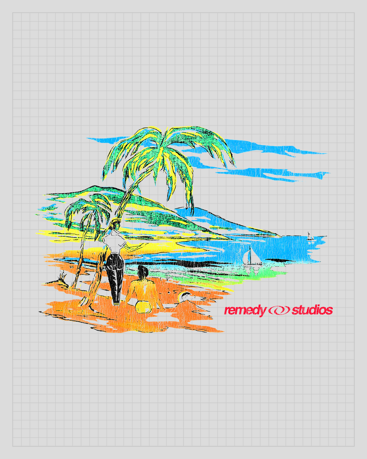 Beach White Print