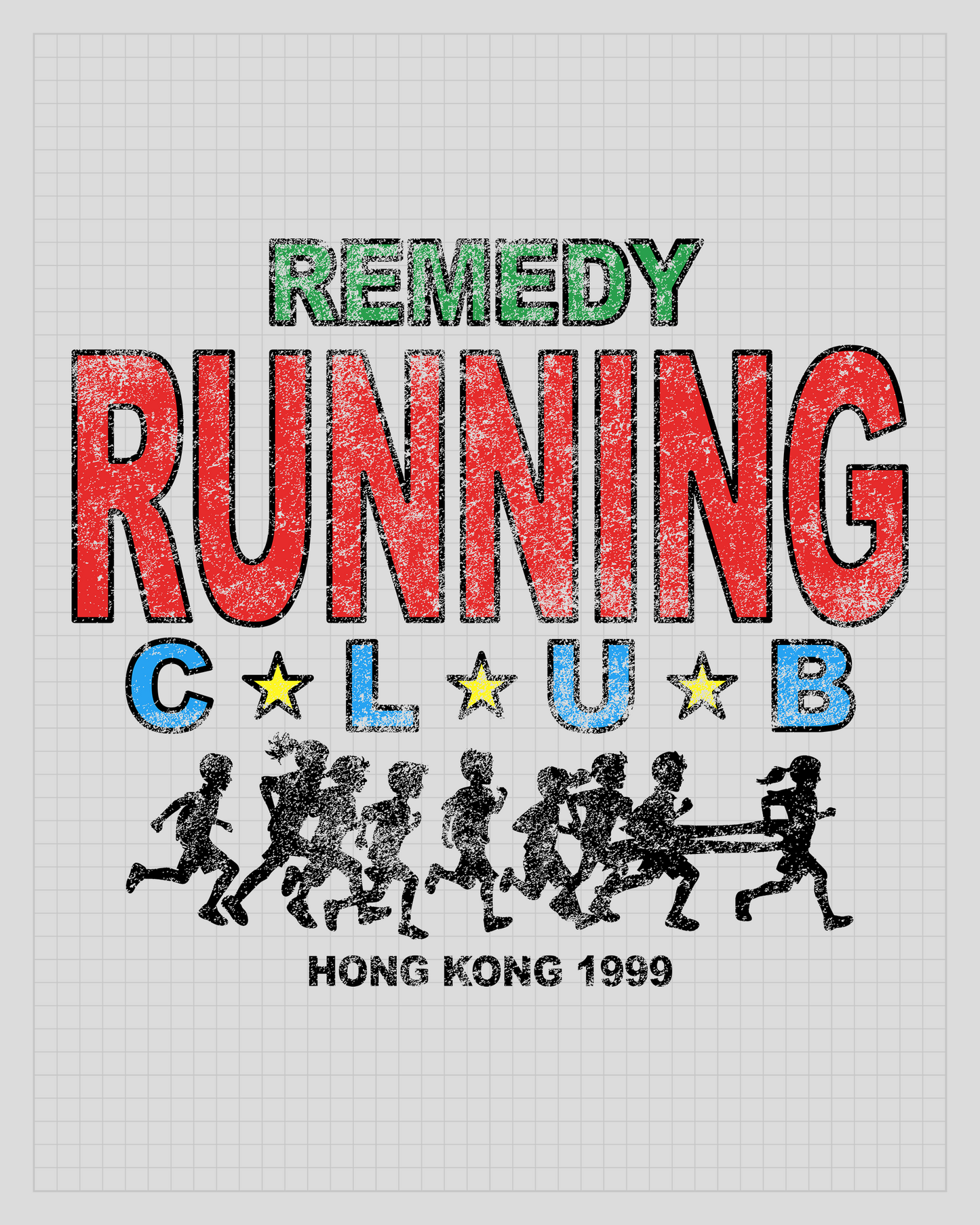 Running Club White Print